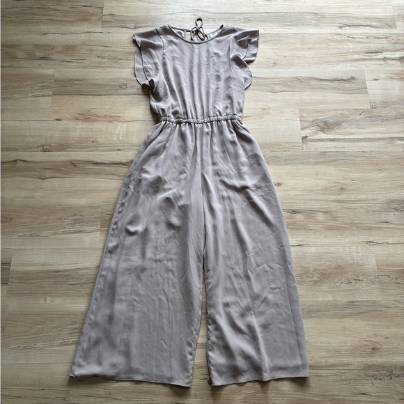 Aritzia Wilfred Fleurette Jumpsuit Ruffled Sleeves Elastic Waist Back Keyhole - Picture 3 of 11